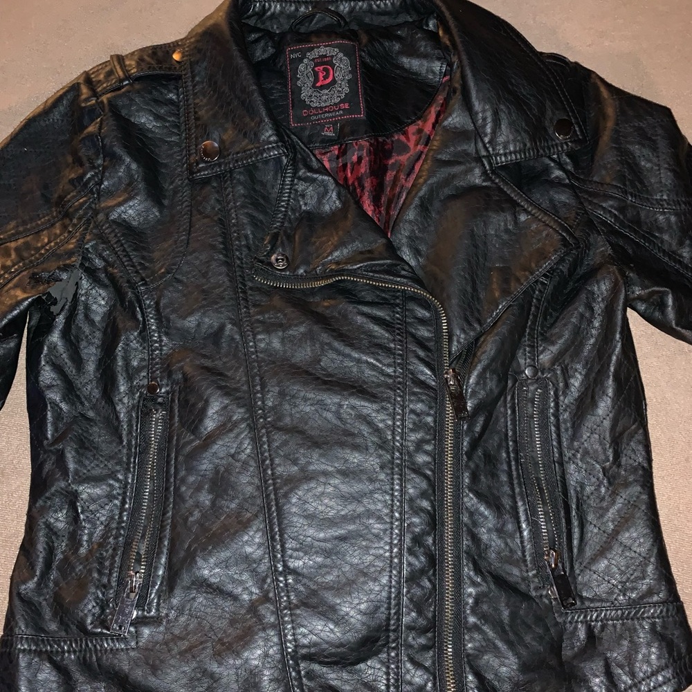 Black leather Moto jacket
